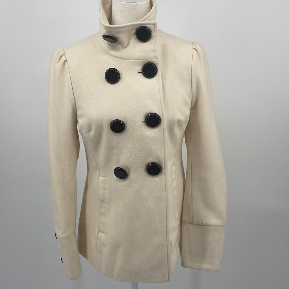 Back Rivet Wool Peacoat Fully Lined Small